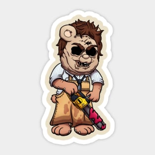 Scary Teddy Bear With Chainsaw Sticker